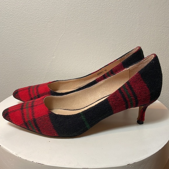 ESSENTIEL ANTWERP Raberi Tartan Kitten Heels Wool Plaid - Picture 9 of 14